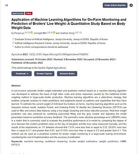 Application of Machine Learning Algorithms for On-Farm Monitoring and Prediction of Broilers’ Live Weight: A Quantitativ