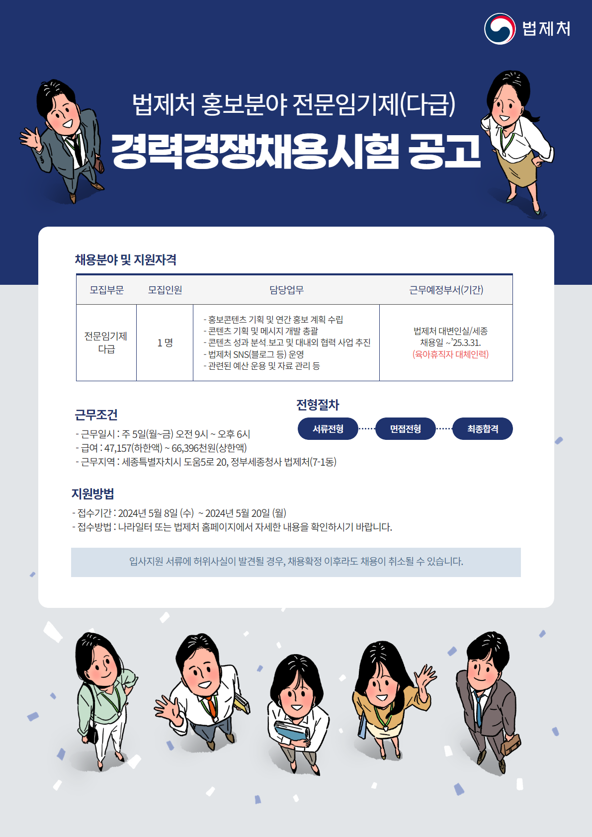  법제처 홍보분야 전문임기제 다급 채용공고 포스터.png